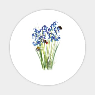 Bluebells And Bees Magnet